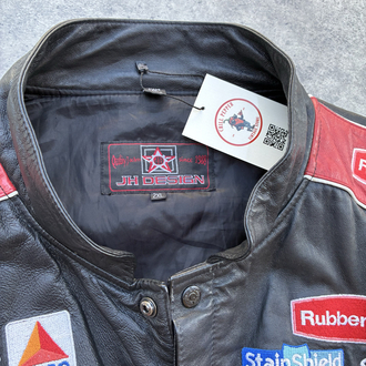 Jh Design Nascar Vintage Deri Ceket Xxl