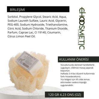 Eşek Sütlü Kabak Lifli Sabun 120 gr Doğal ve Şifalı