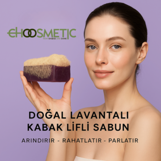 Lavanta Özlü Kabak Lifli Doğal Sabun 120 gr  Rahatlatıcı Gücü, 