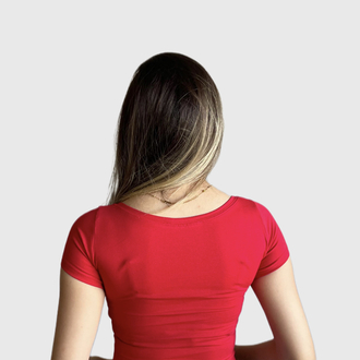 Pamuklu Kırmızı U Yaka Body
