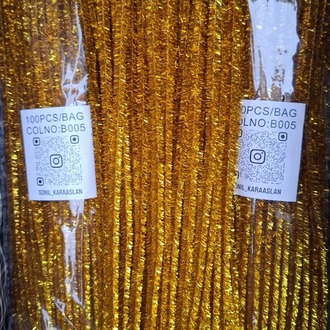 Altın Gold Simli Şönil 1 paket 100 adet-Kod B005
