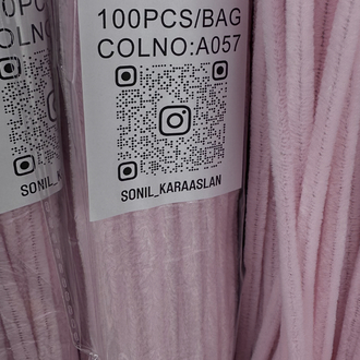 A057 KOD Açık Pembe Şönil 1 paket 100 adet