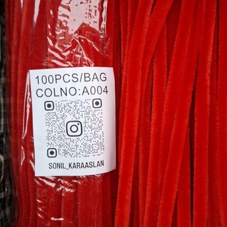 KOD A004 Kırmızı Şönil 1 paket 100 adet
