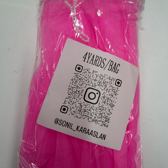 28 cm Dalgalı  Boncuklu Pembe Çiçek Arkası 3,5 mt