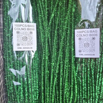  Simli yeşil Şönil 1 Paket 100 adet - Kod B006