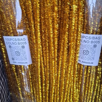 Altın Gold Simli Şönil 1 paket 100 adet-Kod B005
