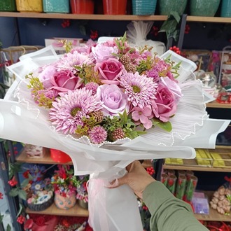 Premium Nişan-İsteme Gül Gerbera Buketi