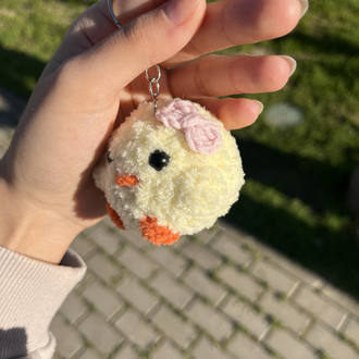 Pembe Tokalı Civciv Anahtarlık