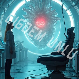The Artifact Heart | Yapay Kalp - Hazır Kitap Kapağı (Sci-Fi & Cyberpunk Fantasy)