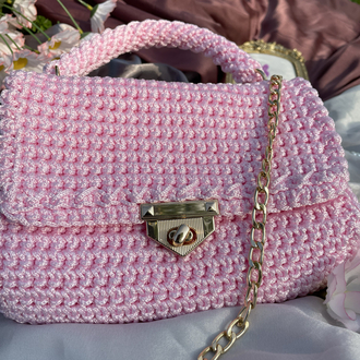 Pembe örgü pinterest çanta