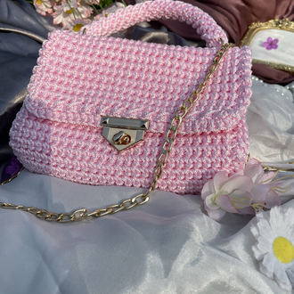 Pembe örgü pinterest çanta