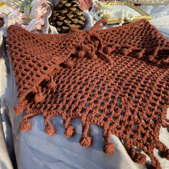 Kahverengi detaylı bandana