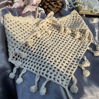 Bej,detaylı bandana