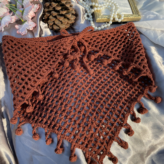 Kahverengi detaylı bandana