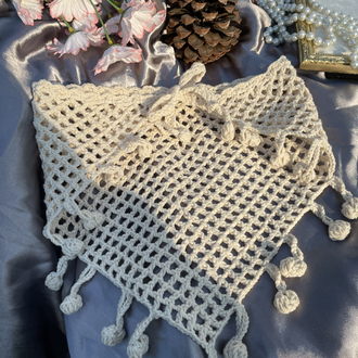 Bej,detaylı bandana