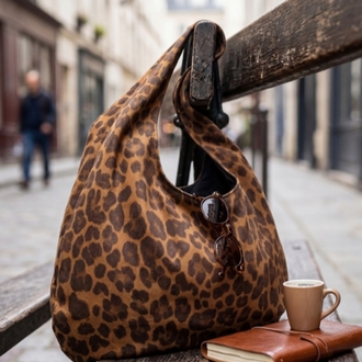 Su itici Leopar Kumaş Totebag
