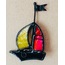 Vitray Yelkenli Broş- Çanta Süsü