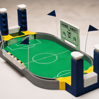 3D Baskı Mini Masa Futbolu Oyunu – Sarı Lacivert Özel Tasarım