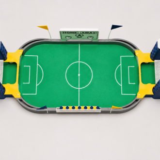 3D Baskı Mini Masa Futbolu Oyunu – Sarı Lacivert Özel Tasarım