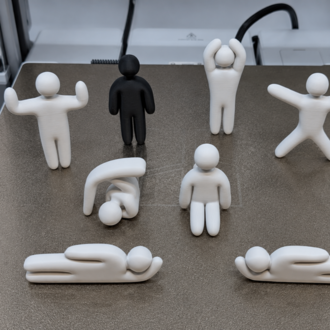 3D Baskı Duygu Pozları Figür Seti – 8 Parça Masaüstü Dekor