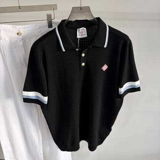 Casa Ss’ 26 Premium Knitted Polo Tshirt (Black)