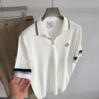 Casa Ss’ 26 Premium Knitted Polo Tshirt (White)