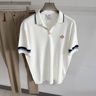 Casa Ss’ 26 Premium Knitted Polo Tshirt (White)