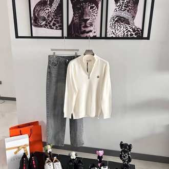Mncler Premium Yarım Fermuar Örme Triko