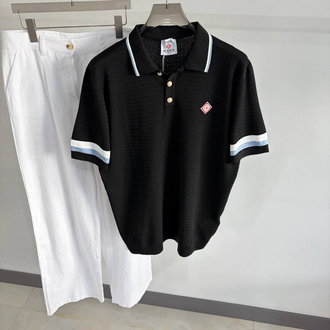 Casa Ss’ 26 Premium Knitted Polo Tshirt (Black)