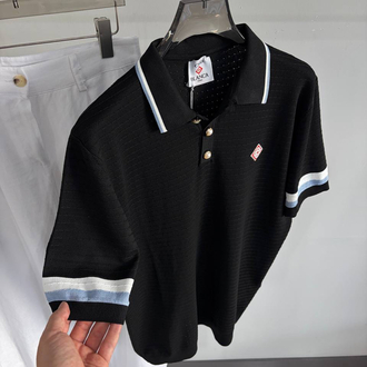 Casa Ss’ 26 Premium Knitted Polo Tshirt (Black)