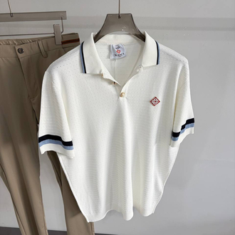 Casa Ss’ 26 Premium Knitted Polo Tshirt (White)