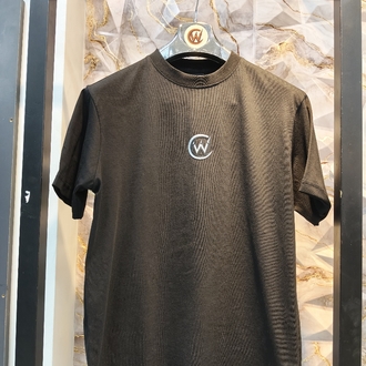 2011 Kaplan Gümüş Baskılı Siyah Basic T-Shirt