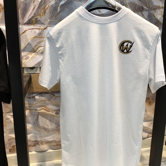 2019 A-K Baskılı Beyaz Basic T-shirt