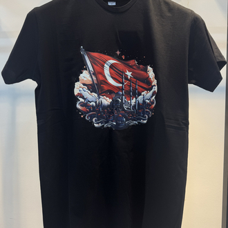 İstanbul Detaylı Türkiye Siyah T-Shirt