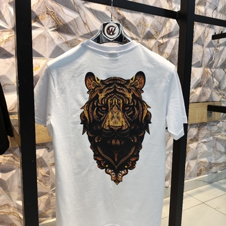 2009 Kaplan Gold  Baskılı Beyaz Basic T-Shirt