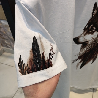 2016 Kurt Baskılı Beyaz Basic T-Shirt