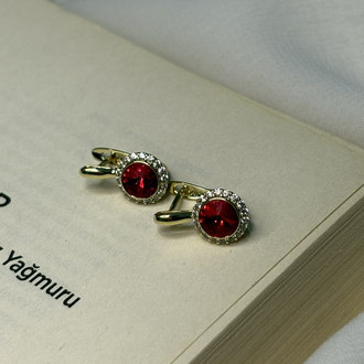 Kırmızı halka küpe | 14K