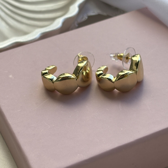 14K | Sıralı Daire Halka Küpe