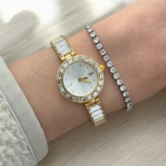 CLUP POLO Yeni SWRVSK Yuvarlak kasa Gold kordon Saat