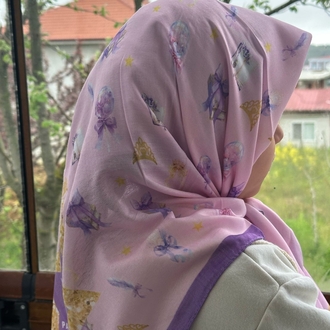 yıldız eşarp Pembe