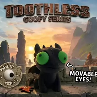 CoffeeCraft Goofy Dişsiz - Gözleri Hareketli Şirin Model