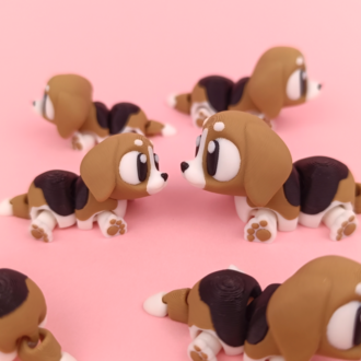 Coffeecraft Sevimli Beagle Köpek - Hem Oyuncak Figür Hem Anahtarlık