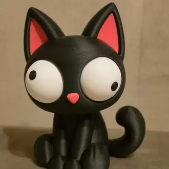 CoffeeCraft Goofy Kara Kedi - Gözleri Hareketli Şirin Model