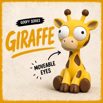 CoffeeCraft Goofy Zürafa - Gözleri Hareketli Şirin Model