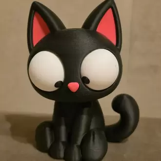CoffeeCraft Goofy Kara Kedi - Gözleri Hareketli Şirin Model