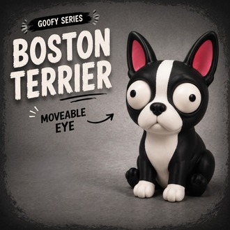 CoffeeCraft Goofy Boston Terrier - Gözleri Hareketli Şirin Model