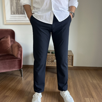 LACİVERT REGULAR KALIP KUMAŞ PANTOLON