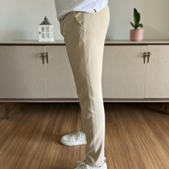 SLİM FİT KREM KUMAŞ PANTOLON