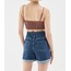 Fırfırlı Askılı Crop Bluz Kahverengi