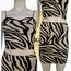 Zebra desenli etek-crop takım